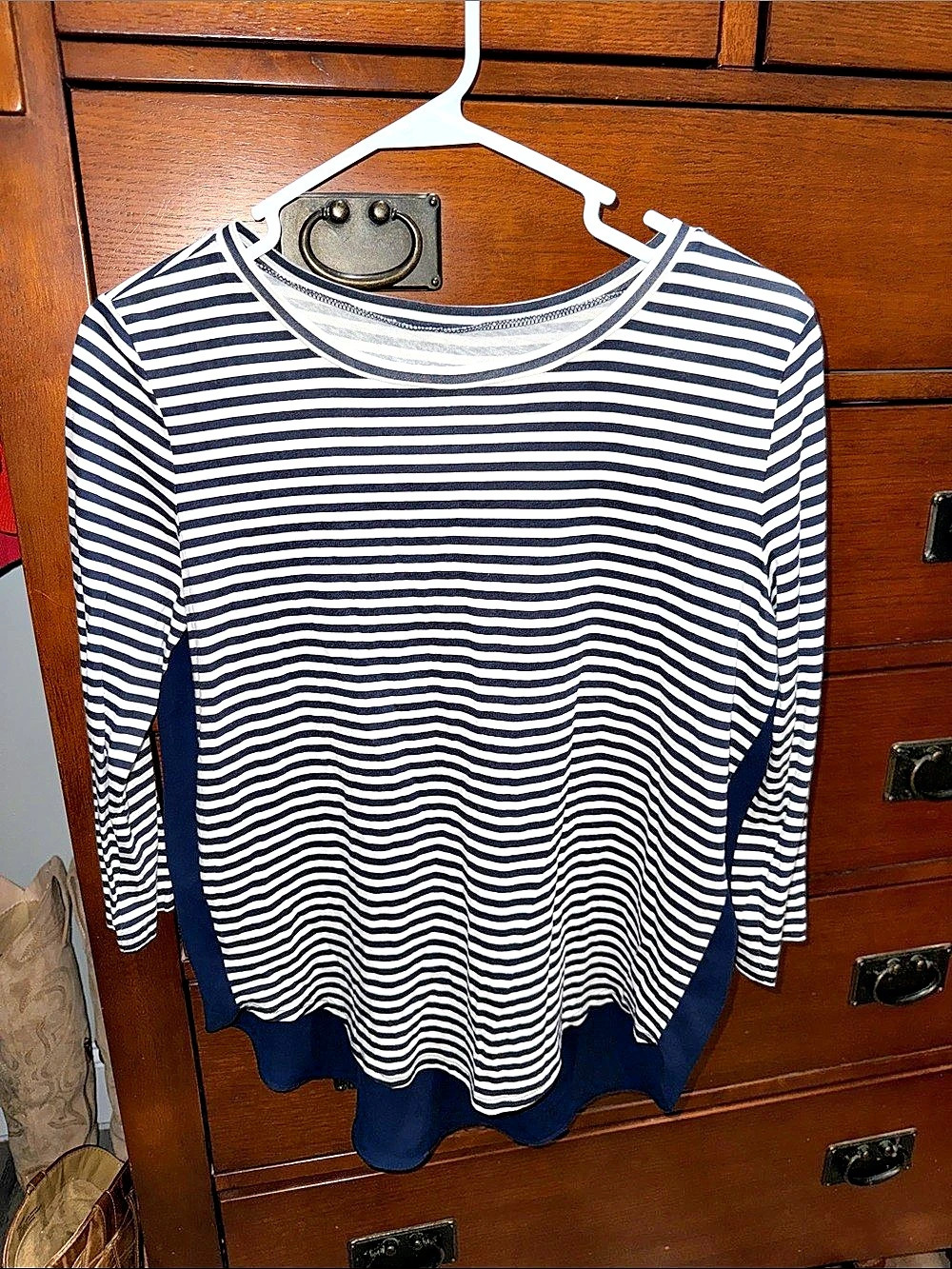 LOFT Striped Tunic in Blue & White Like New